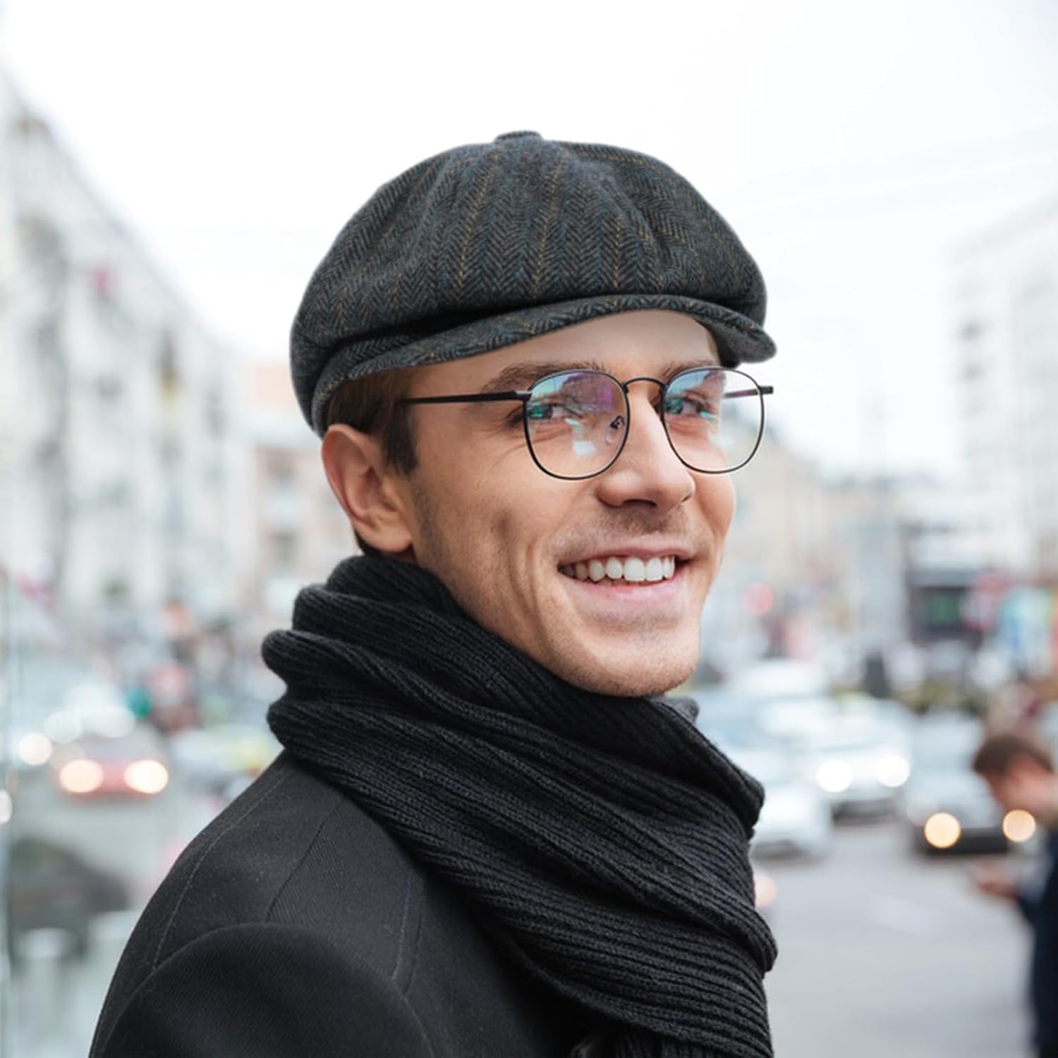 Fashion Men’s Classic Newsboy Gatsby Hat Blend Wool Vintage Flat Ivy Cabbie Cap Boyfriend Gifts(Medium/Large/X-Large) - Image 4