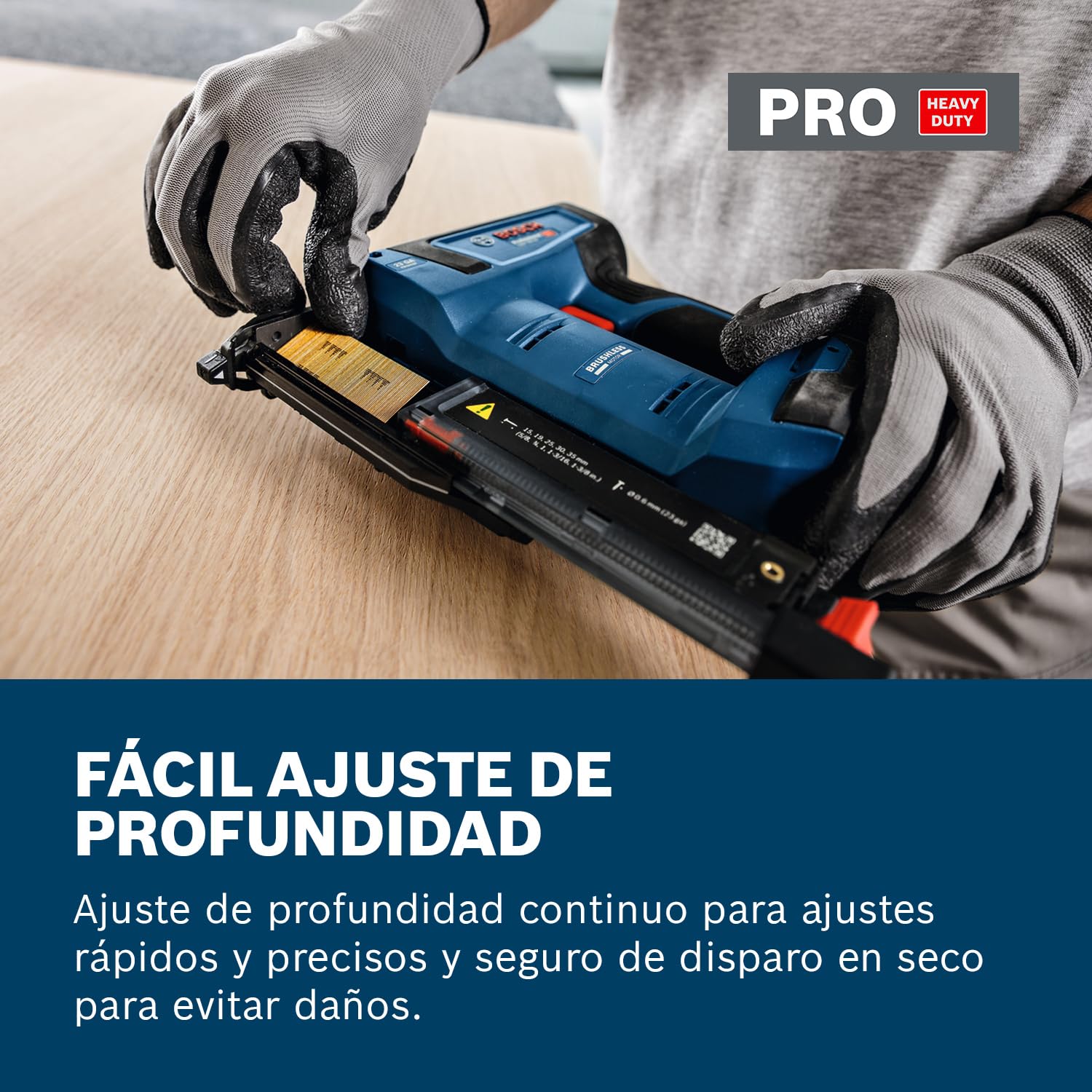 Clavadora para madera a batería GNH 18V-35 con Bosch Professional 18V System (bajo retroceso, motor Brushless sin escobillas, incl. gancho para el cinturón)