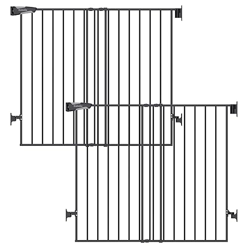 Miniatura 9 de Babelio - Puerta de seguridad para bebés para escaleras, cocina y umbrales, sin barra inferior | Fácil instalación | Manejo con una mano | Cierre