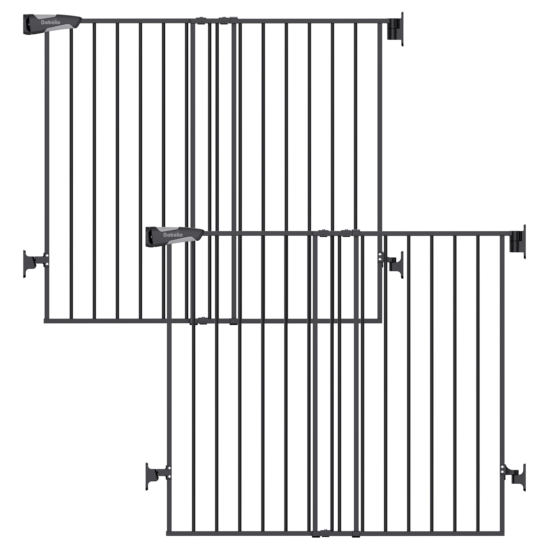 View 1 of *** MISSING HARDWARE ***
Babelio Baby Gate for Stairs, Kitchen & Doorways, No Bottom Bar| Easy Install| One-Handed Operation| Auto-Close| Hardware Mount Safety Dog Gate (Black - B17, 34" H, 26-43" W-Standard 2 Pcs)