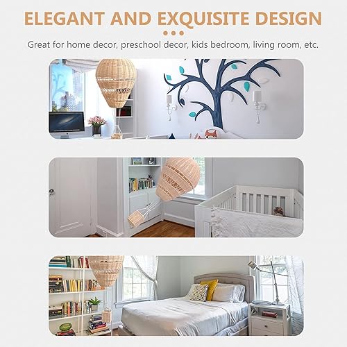 Miniatura 9 de SOIMISS Globo de aire caliente tejido de ratán globo de aire caliente flotante de los cielos globo de aire colgante modelo de globo de aire caliente