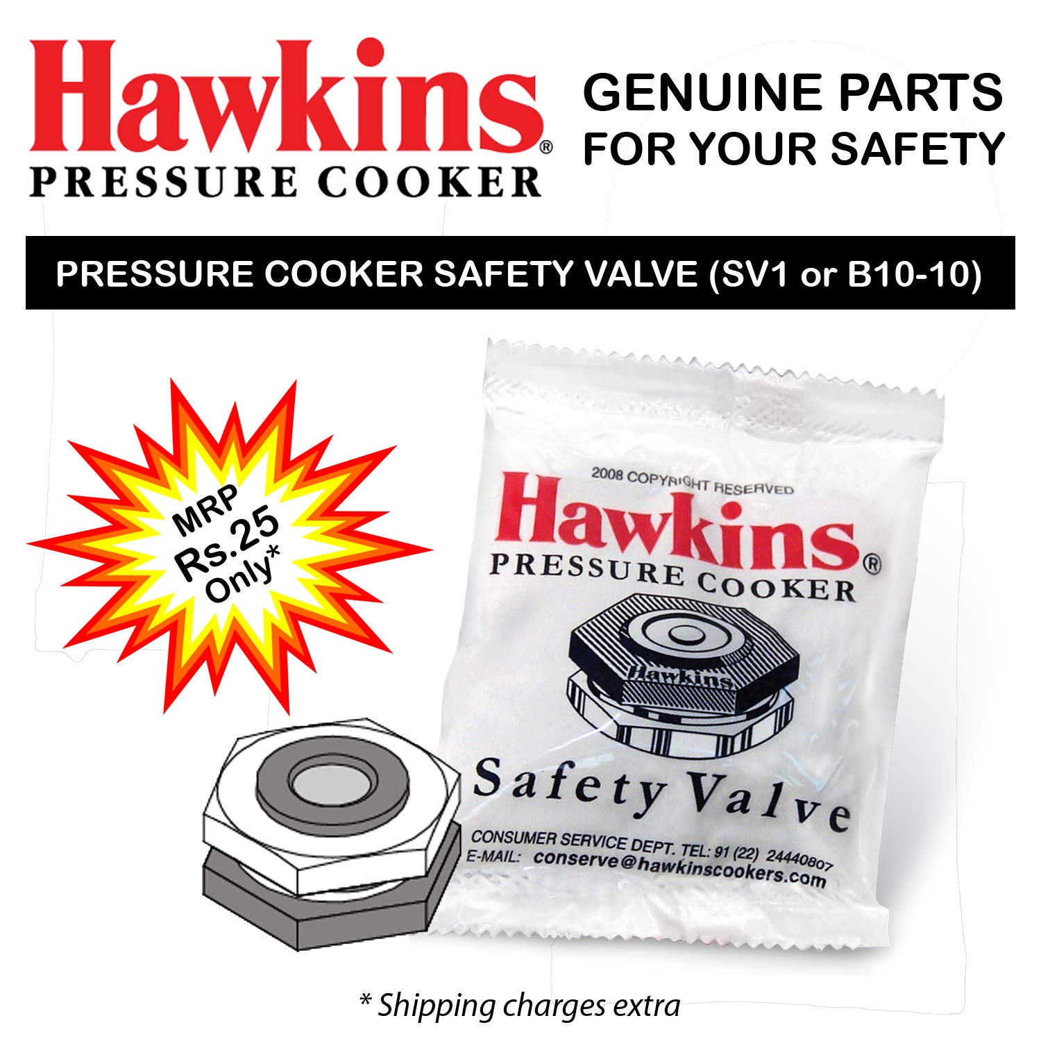 Hawkins Pressure Cooker Safety Valve Buy Online in United Arab