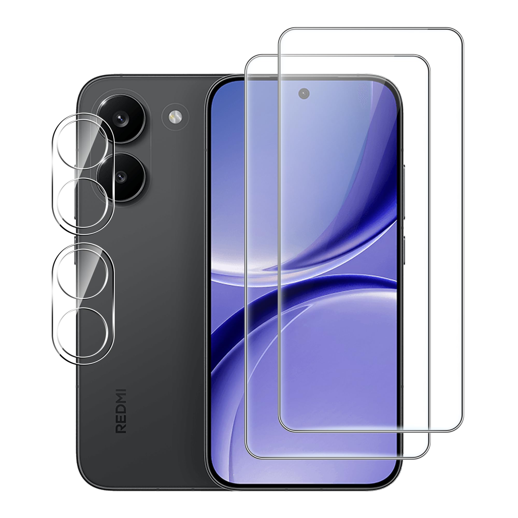 for Xiaomi POCO X8 Pro Screen Protector, [2+2 Pack] Tempered Glass Screen Protector+Camera Lens Protector,9H,Bubble-Free,Anti-Scratch Transparent 4