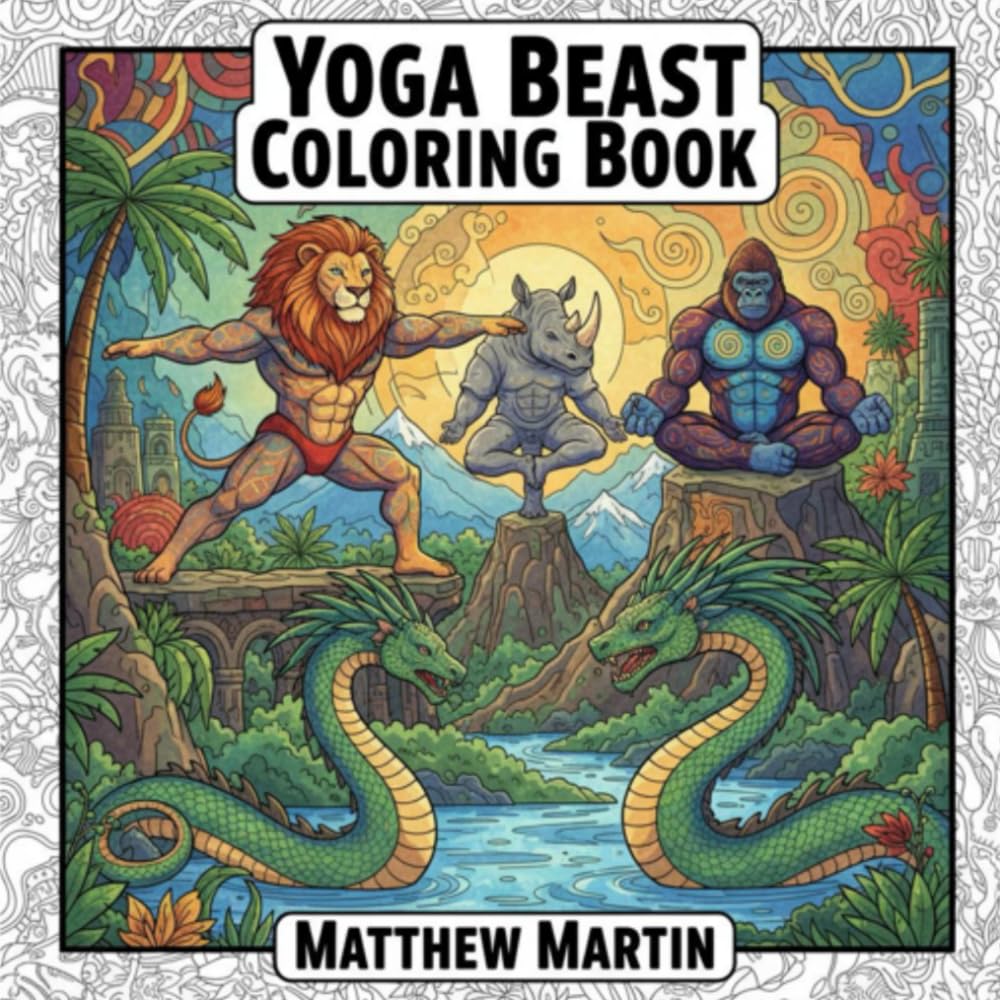 Yoga Beast Coloring Book: Wild Animal Yoga Poses for Relaxation & Stress Relief
