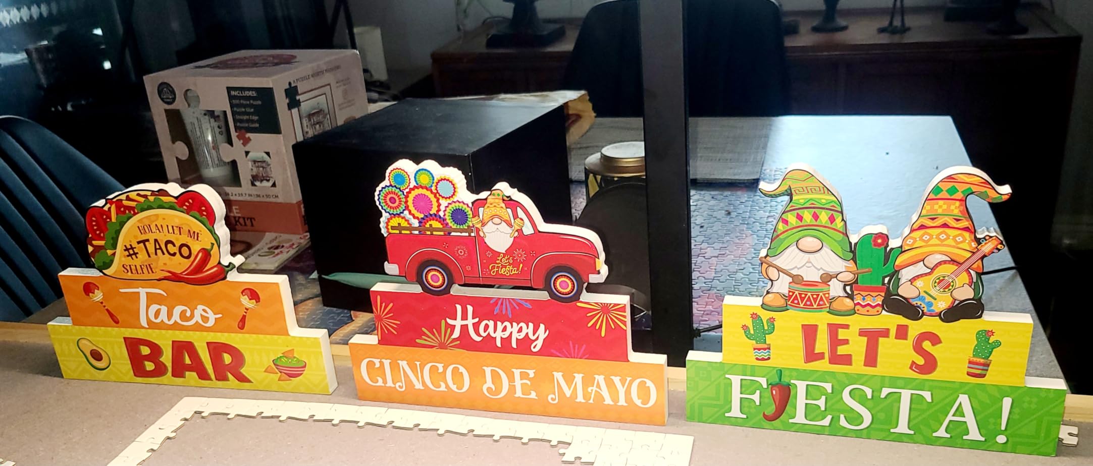 Menkxi Mexican Fiesta Table Sign Decor With Lights Wooden Mexican...