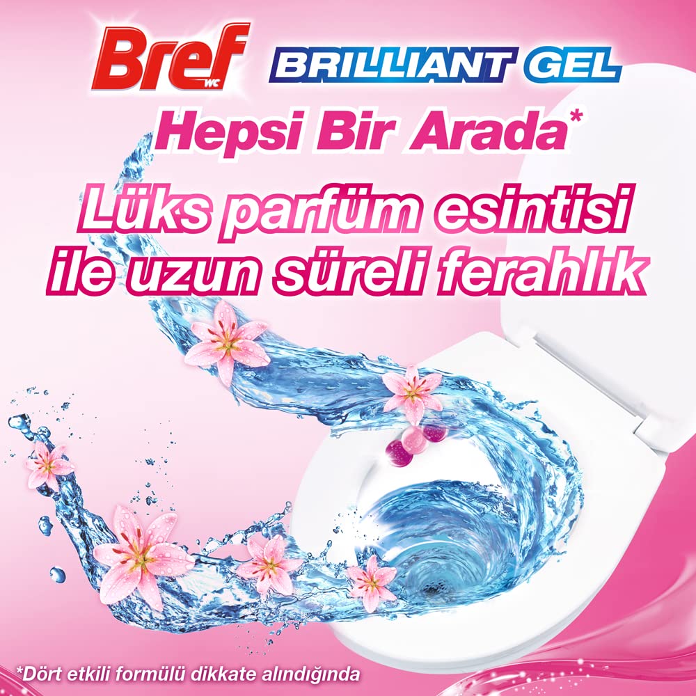Bref WC Brilliant Tuvalet Temizleme Jel Çiçek Kokulu 2'li 2 x 42 g, Jel Çiçek 2