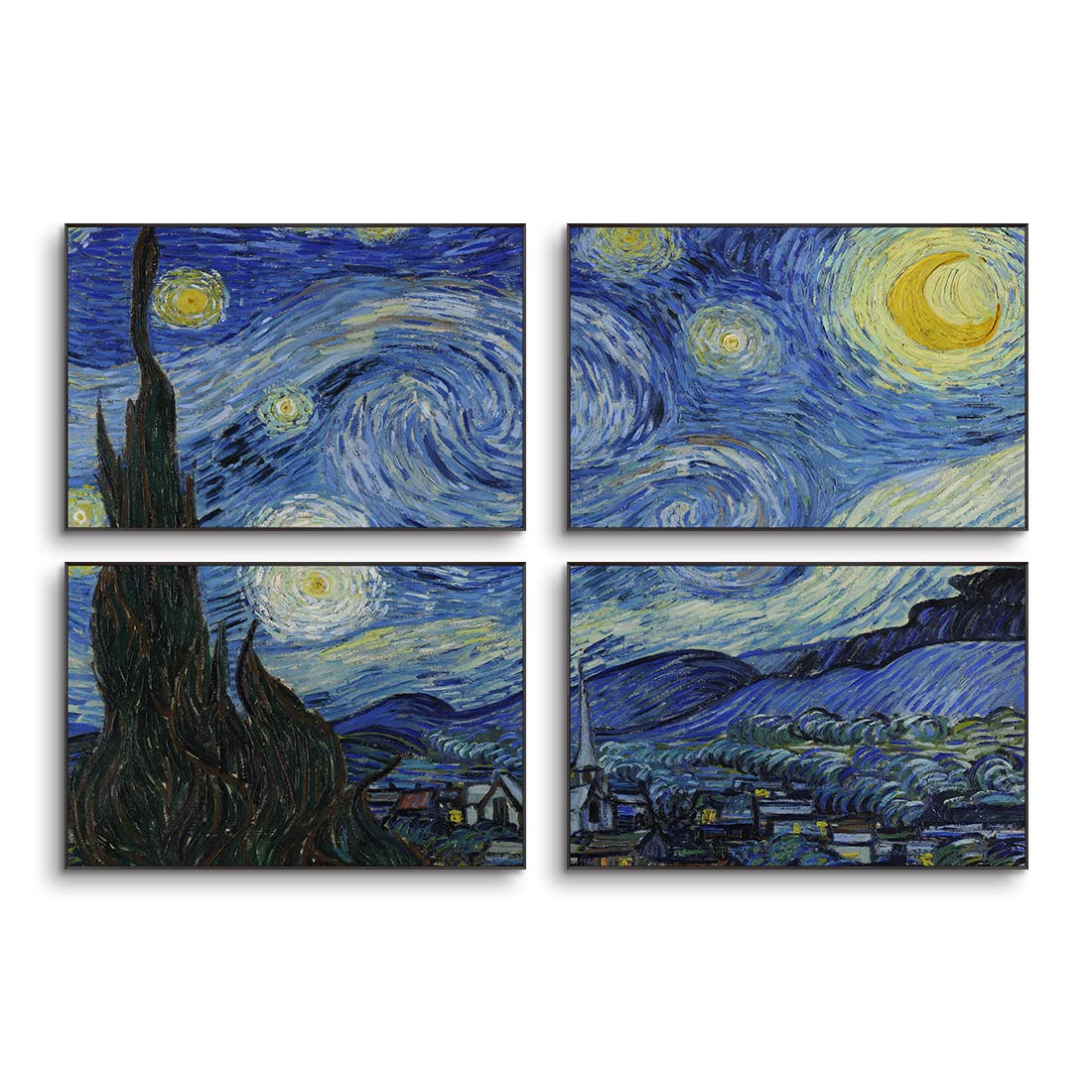 星月夜 ゴッホ　装飾フレーム付き 星月夜（フィンセント ファン ゴッホ） 額装品 アルミ製ハイ