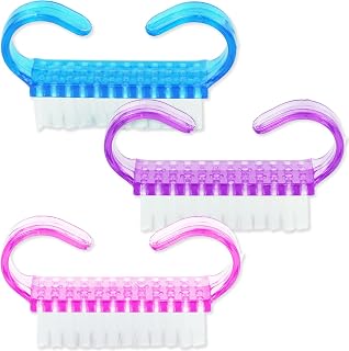 3 Pieces Nail Cleaning Brush, Handle Nail Brush Nail Hand Scrubbing Cleaning Brush Fingernail Brushes Plastic Clean Brush Transparent