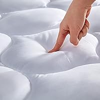 SLEEP ZONE Twin Quilted Mattress Pad Topper - Soft Breathable Fluffy Pillow Top, Deep Pocket Fits 8-21 Inch Mattresses