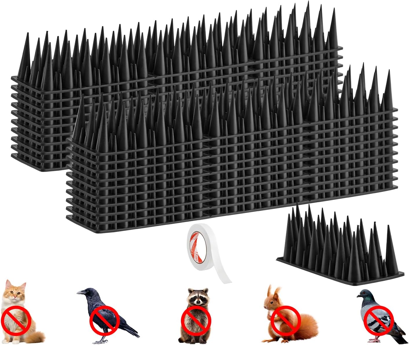 Bird Spikes, 20 Pack Pigeon for Small Birds Raccoon Cats Defender for Outside to Keep Squirrel Away for Railing and Roof