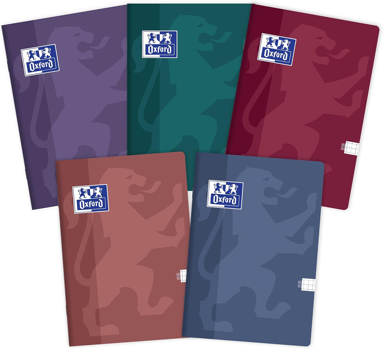 Oxford Touch Exercise Book A4 Exercise Book 60 Sheets Squared Pack of 5 Envelope Assorted Colours
