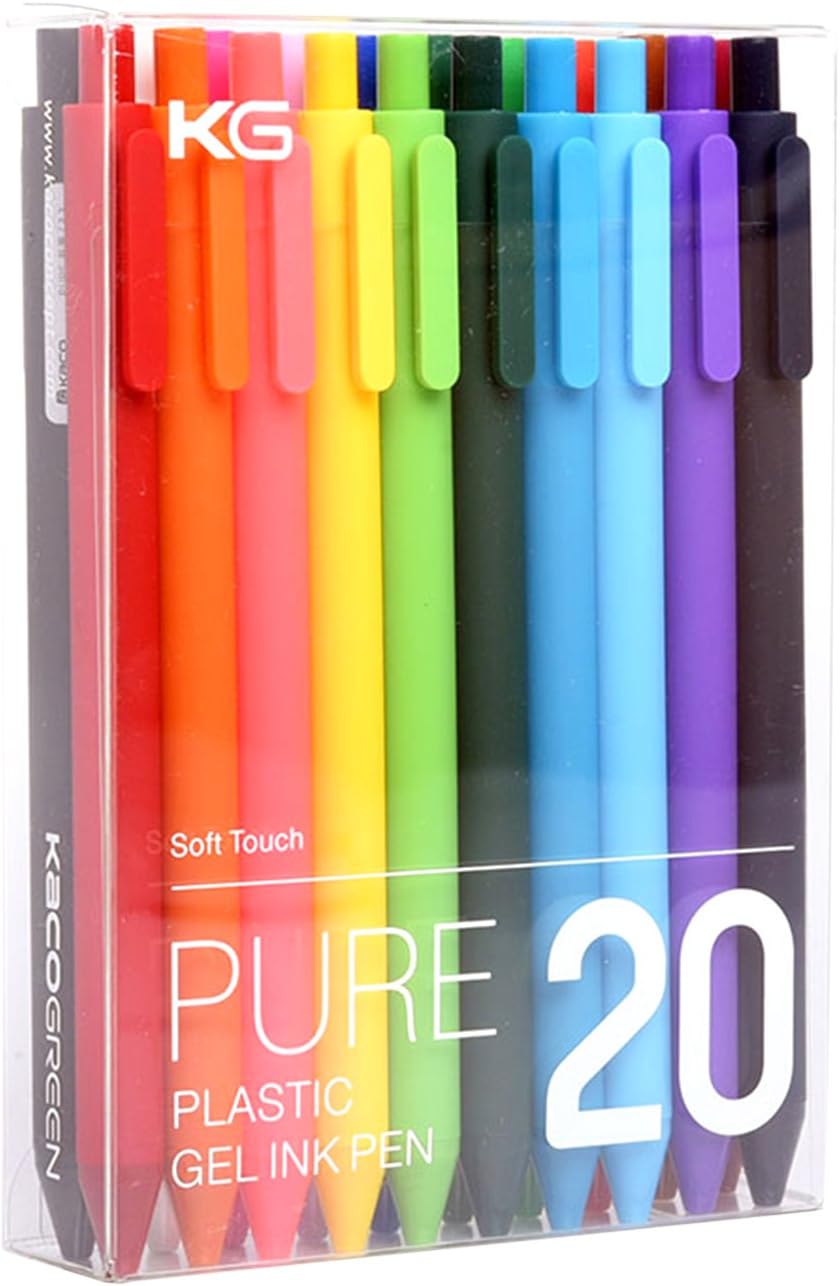 Kaco Premium 0.5mm Color Gel Pen Set - 20 Colors Set