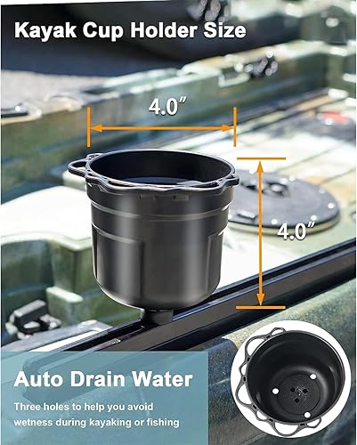 Miniatura 2 de Portavasos para kayak multifuncional, se adapta a botellas de agua, bebidas, herramienta de pesca, instalación de montaje en pista de kayak,