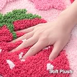 Anybar Rugs de salle de bain rose Mignon fraise fleur de bain tapis accessoires de salle d'eau, drôle coloré non glissant plancher baignoire Rug machine lavable baignoire tapis doux microfibre pour douche, baignoire (18x25 de pouce)