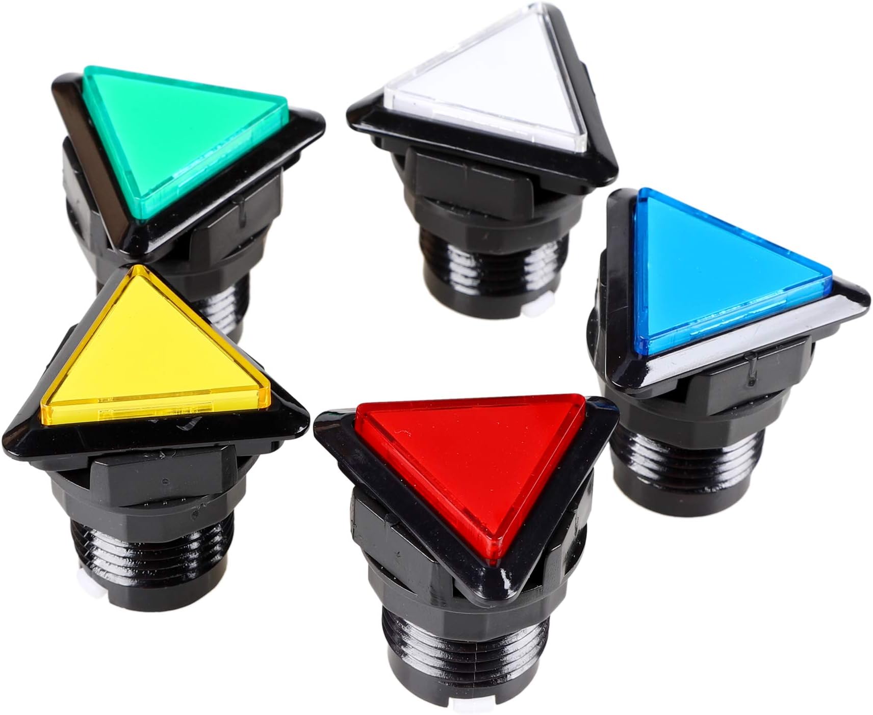 EG STARTS 5X Arcade Buttons Triangle LED Illuminated Push Button Switch for Arcade Coin Machine Operated Games