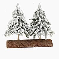 Vista 1 de Mini árbol de Navidad de mesa, árbol de Navidad de escarcha de nieve simulada, 2 piezas conectadas de 7.87 pulgadas, árbol de Navidad de pino
