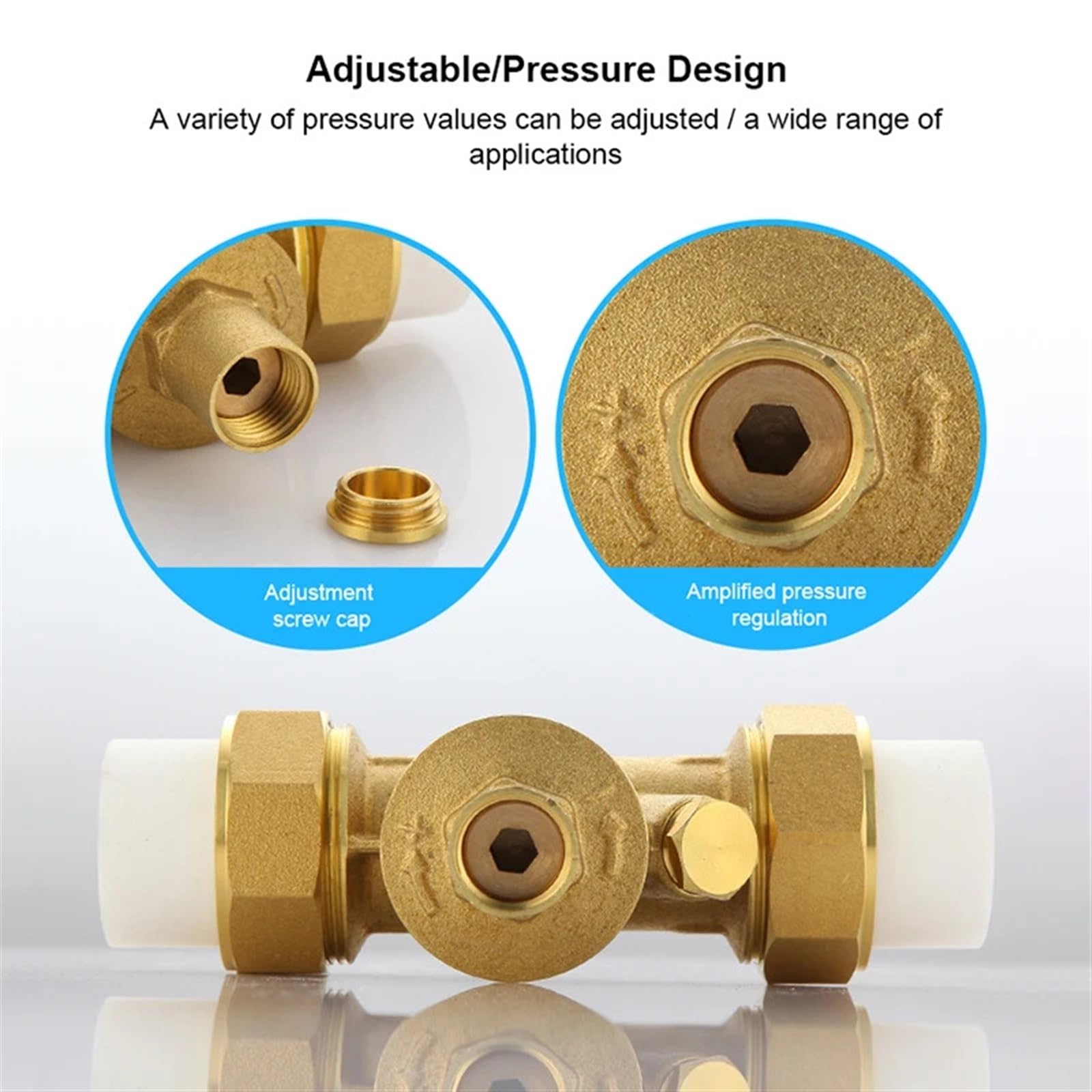 Regulator ciśnienia Zawór redukcyjny, Zawór redukcyjny ciśnienia PPR z mosiądzu 20-50 mm(Valve With Gauge,PPR50)