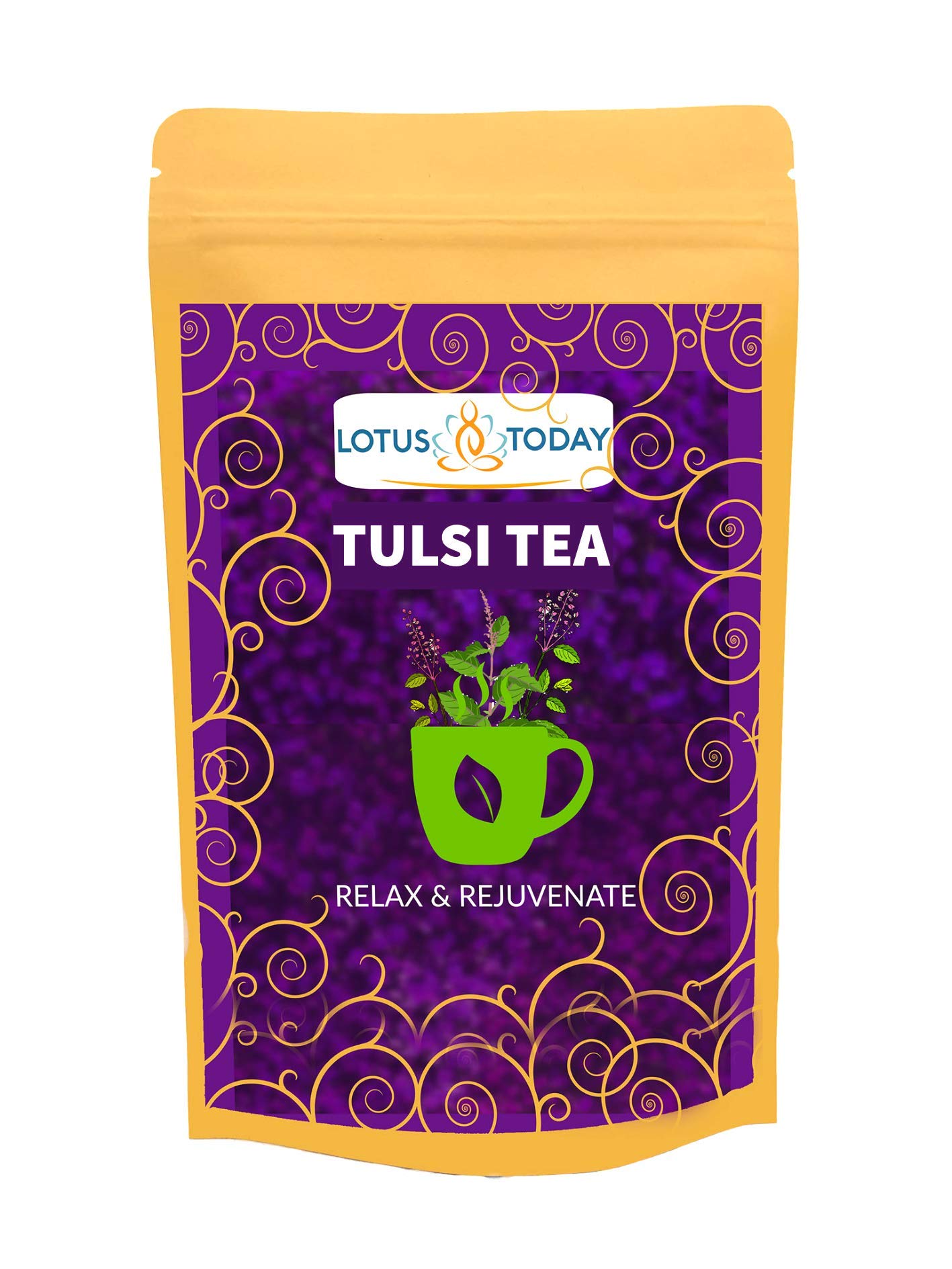 Lotus Today Herbal teas, Pure Tulsi Tea, 20 Tea Bags, Herbal Relax Tea, Better Sleep and Immune Boost, Stress