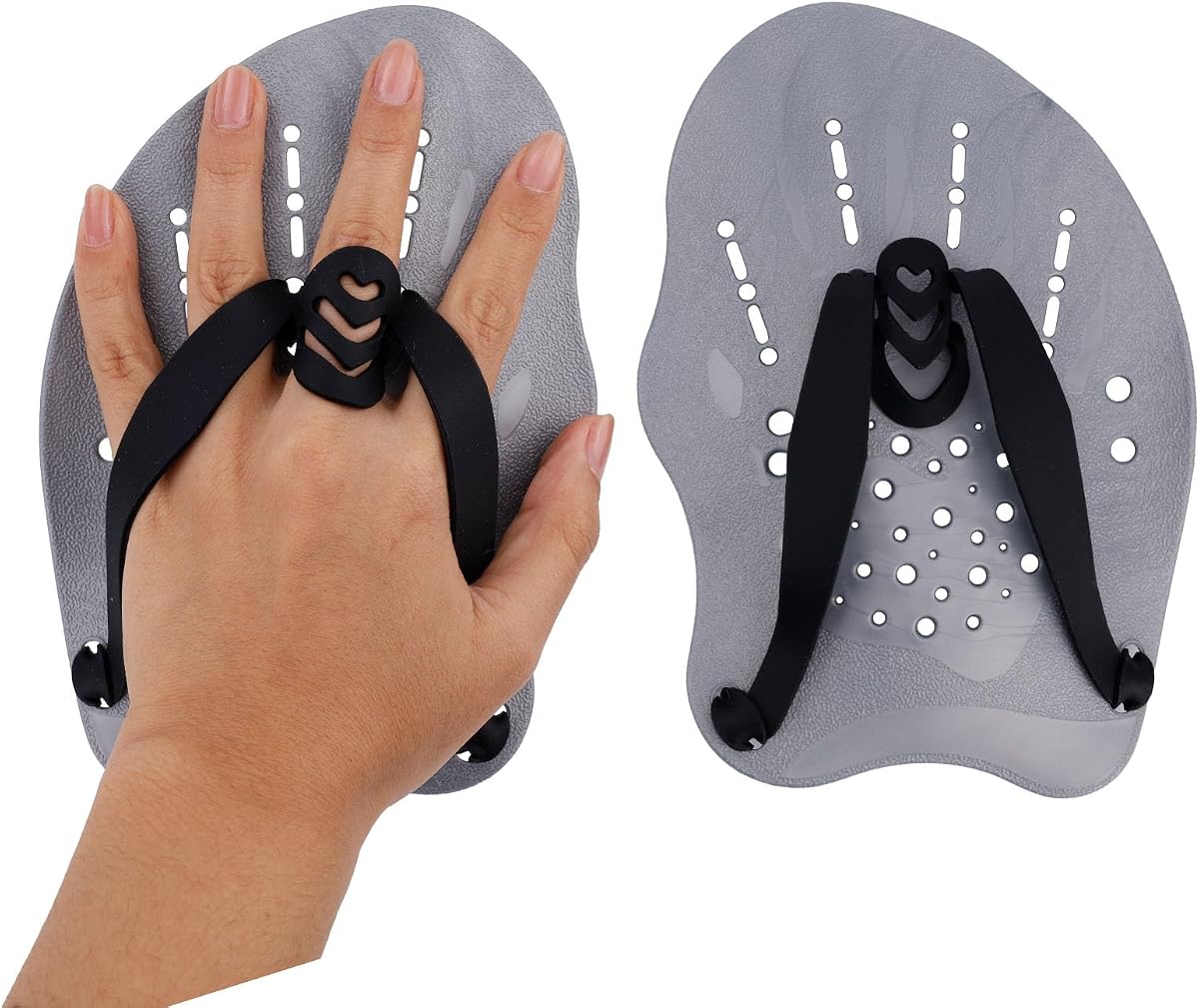 2pcs Swim Paddles Hand, Hand Paddles for Lap Swimming Training Equipment with Adjustable Straps Swim Gear Accessories for Women Men Children Improves Speed and Form
