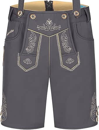 Steigenhöfer Manufaktur - Dames klederdracht-knieband leren broek met bandjes - voor Oktoberfest, feesten en evenementen, lichtbruin, 38