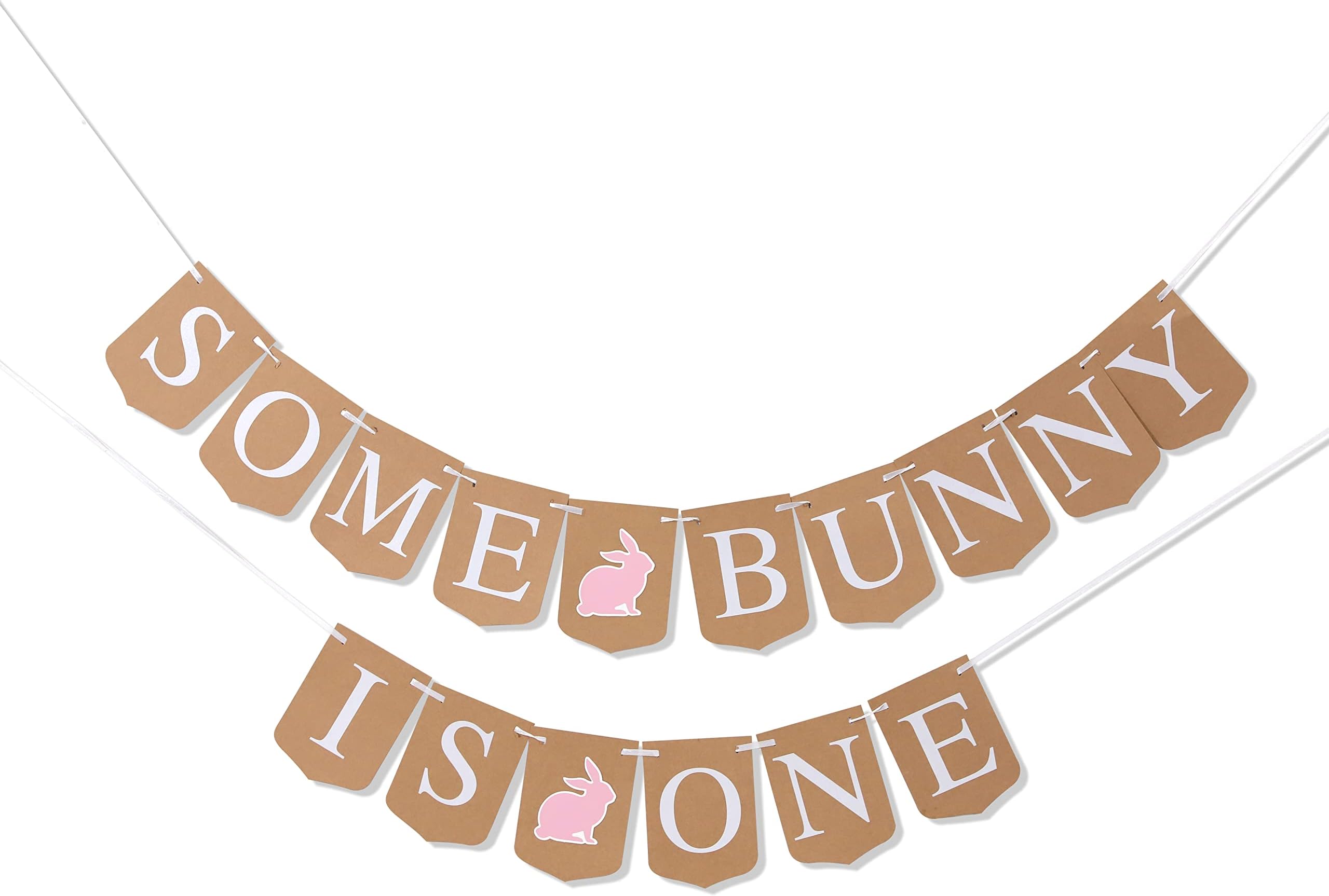 Some Bunny is One Banner - Easter First Birthday Party Decor/Decorations,Bunny's Rabbit 1st/First Birthday,Easter Bunny Birthday,Some Bunny Banner/Garland,Bunny Turning One, Cake Smash Banner