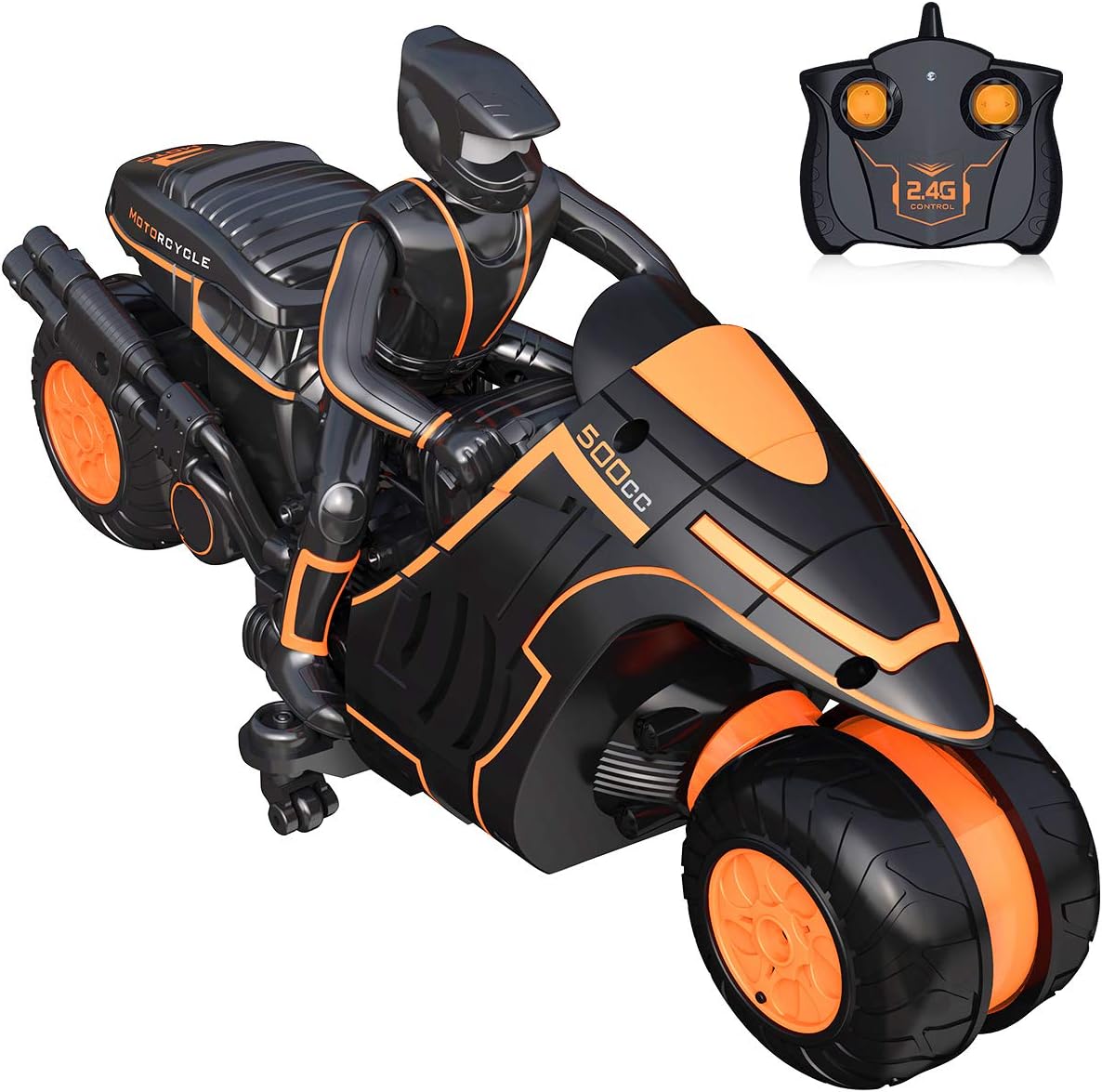 Remote Control Motorcycles , 360° Spinning Action Rotating Drift Stunt Motorbike 2WD High Speed Rc Motorbikes 2.4Ghz Radio Control Motorcyle with Riding Figure Toys for Kids Boys