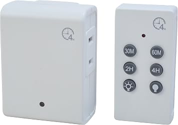 Southwire Woods Indoor Wireless Remote Control with Countdown - Convenient Wireless Remotes - CFL Compatible Remote - LED Support Remote - One-Touch Timer - White
