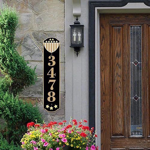 Vista 242 de Placa de dirección de metal personalizada, letreros de números para placa de pared de casa, letrero de dirección de nombre de calle, números de casa