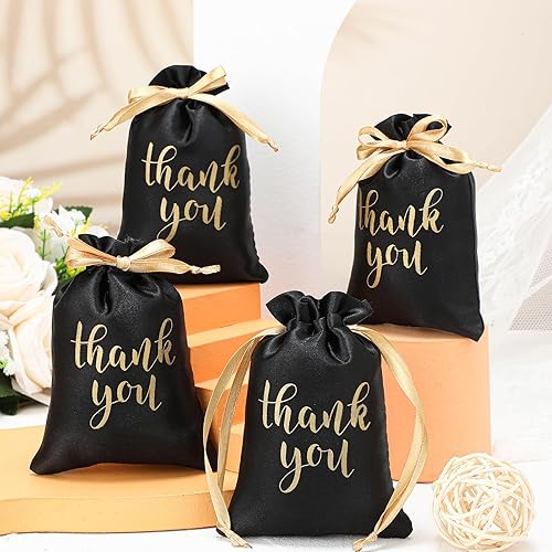 Miniatura 4 de 50 bolsas de regalo de satén con cordón para joyas, bolsas de dulces para bodas, fiestas, despedidas de soltera, baby shower, cumpleaños, vacaciones