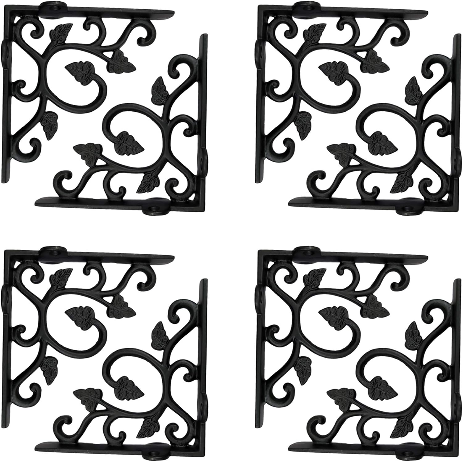 Adonai Hardware "Meshezaheel" Antique Iron Shelf Bracket (Supplied as 2 Pieces per Pack) - Antique Brass