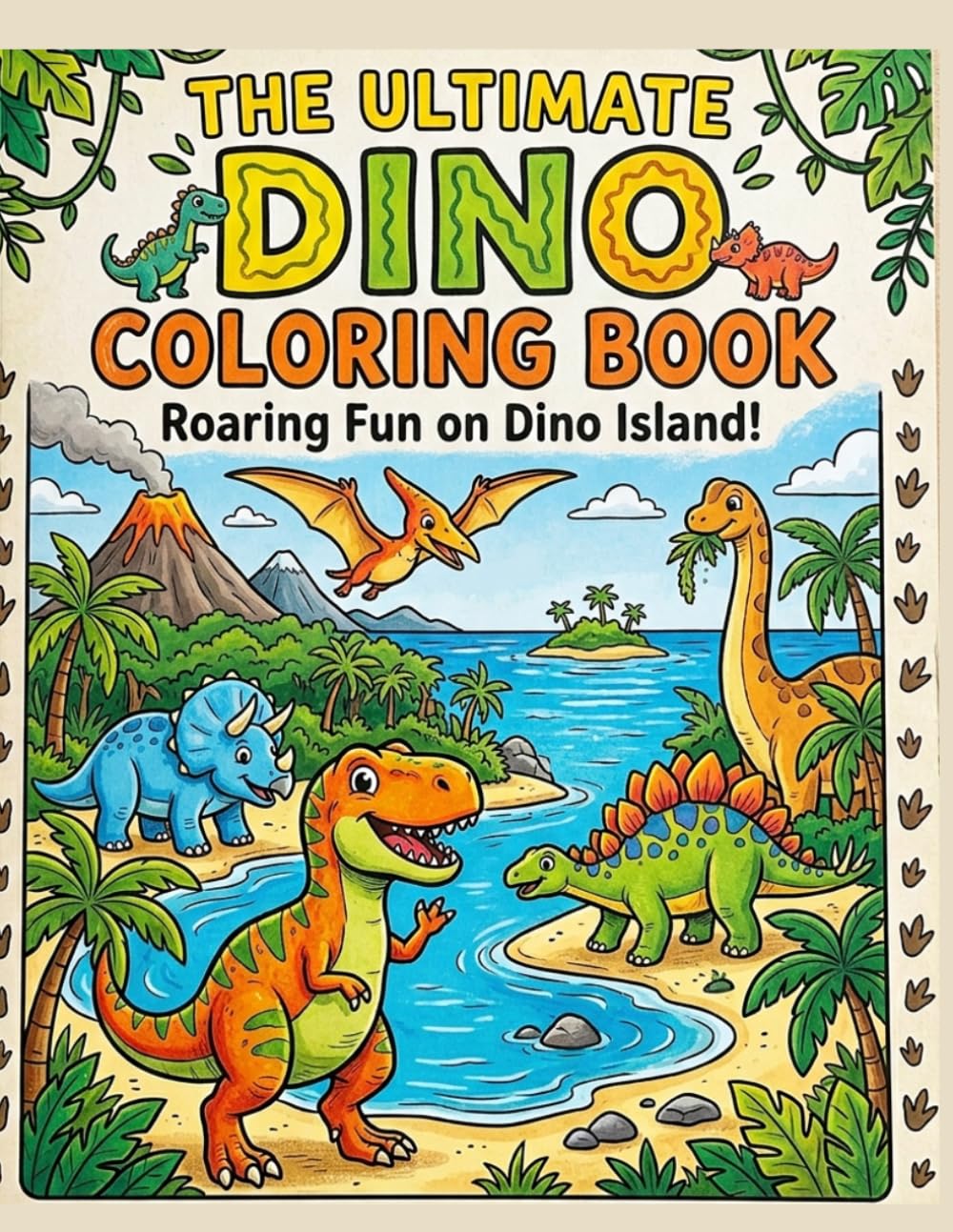 The Ultimate DINO coloring book: Fun and Easy Dinosaur Coloring Pages for Kids Ages 4–10 | Dinosaur Coloring Book| Cute Dinosaurs |Baby Dinosaurs |A ... Coloring Book for Kids| Fun Jurassic Animals