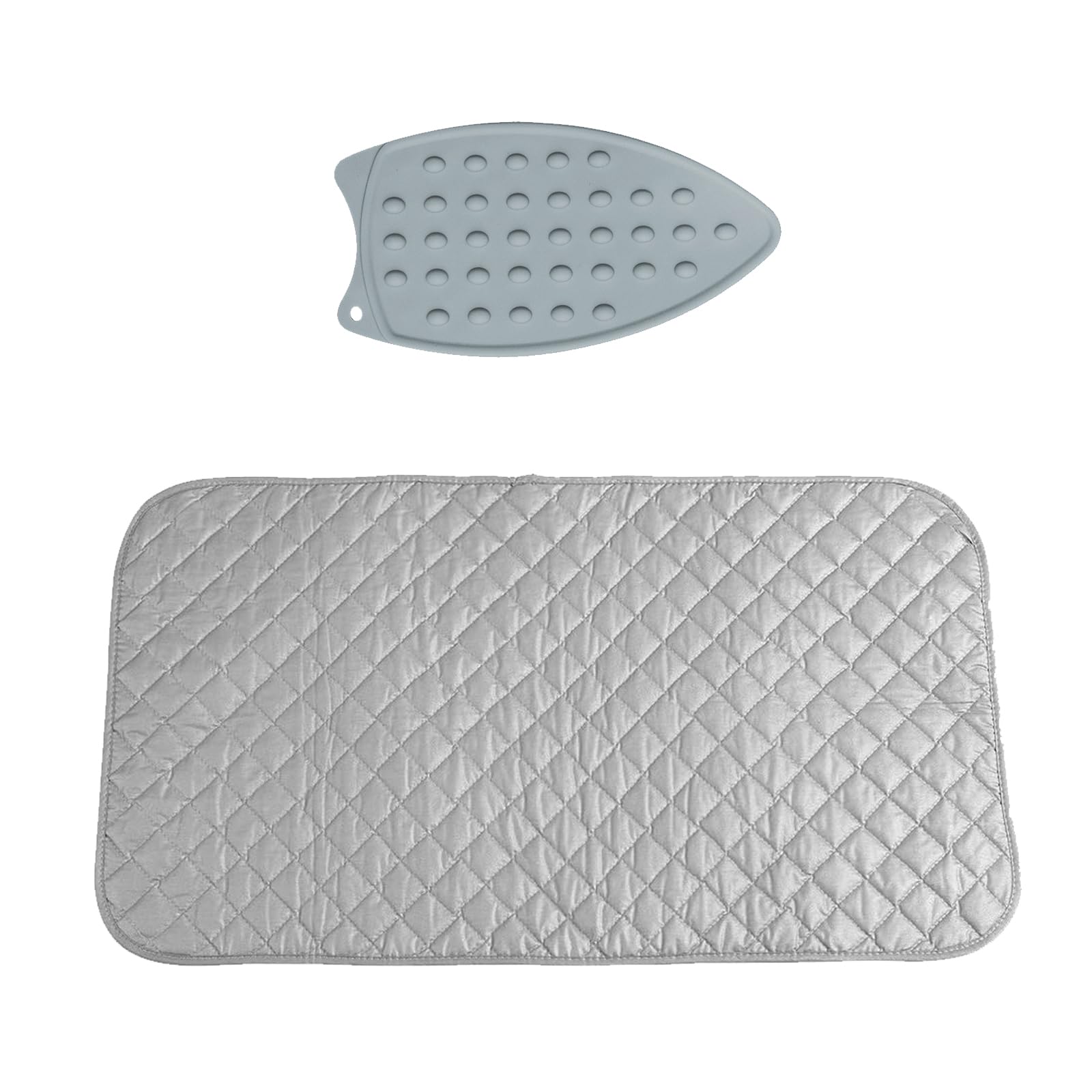 2Pcs Ironing Mat, Ironing Pad Set with Heat-Resistant Cotton & Silicone Rest – Portable Tabletop Iron Mats for Travel, 2-Pack Non-Slip Ironing Mats for Beds, Tables, Sewing (26.5x14cm & 45x85cm)