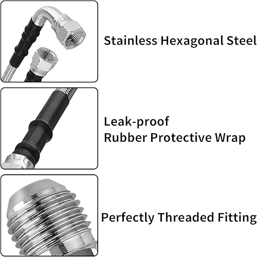Miniatura 4 de MuHize TH350 Líneas de refrigeración de transmisión - Línea de refrigeración trenzada de acero inoxidable 6AN de 52 pulgadas para 700R4 TH400, Chevy