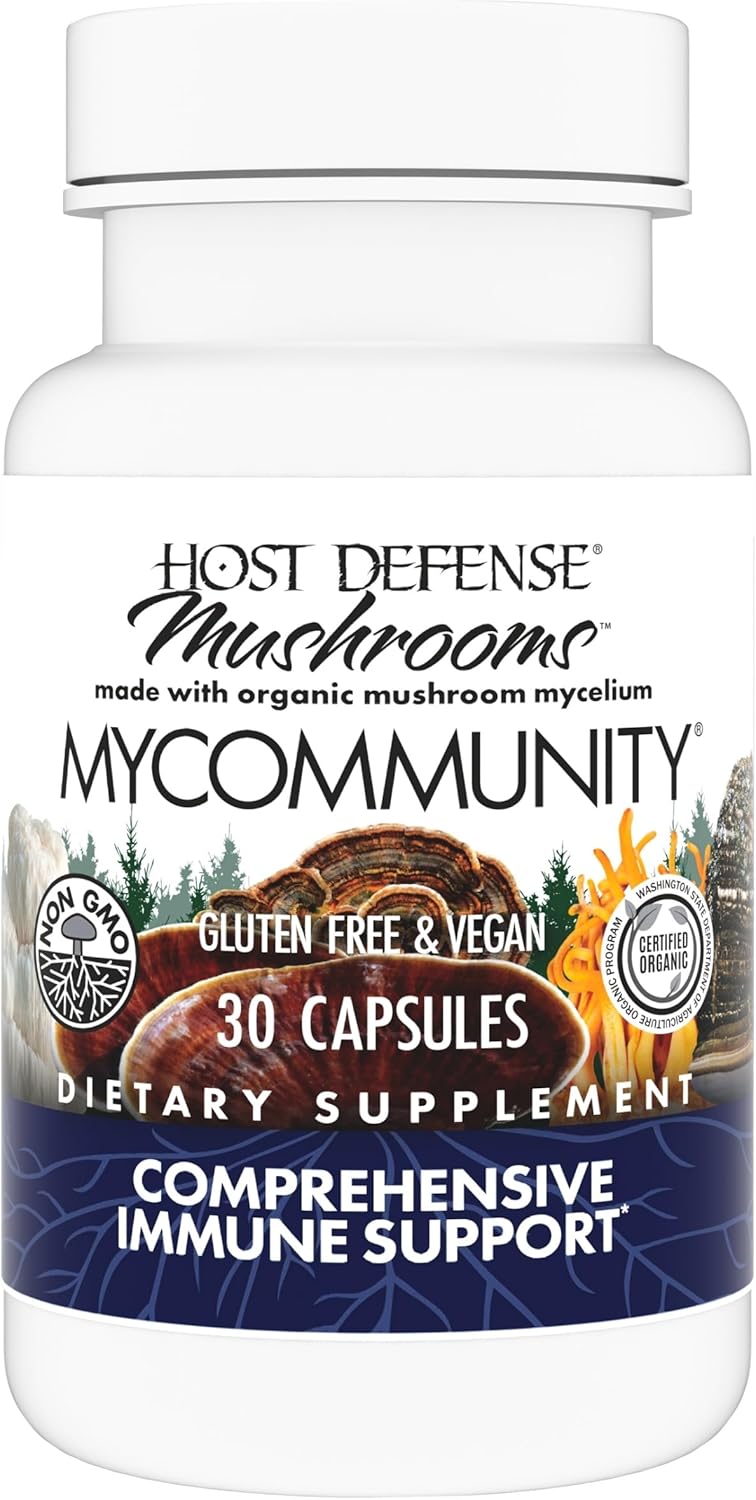 Host Defense MyCommunity Capsules – 17 Species Blend Mushroom Supplement for Immune Support – Herbal Aid with Lion’s Mane, Reishi, Chaga, Cordyceps, Turkey Tail & More – 30 Capsules (15 Servings) Host Defense MyCommunity Capsules – 17 Species Blend Mushroom Supplement for Immune Support – Herbal Aid with Lion’s Mane, Reishi, Chaga, Cordyceps, Turkey Tail & More – 30 Capsules (15 Servings)