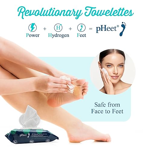 Miniatura 6 de pHeet Foot Wipes Fórmula antifúngica y antibacteriana totalmente natural, limpia, hidrata, previene y mata hongos de pies, uñas de pies y pies, olor