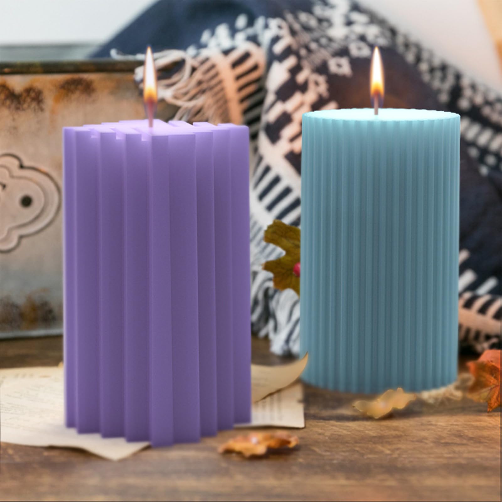 Set di 4 Stampi in Silicone per Candele Fai Da Te, per Versare e Decorare - Decorazioni per la Casa, Candele Profumate