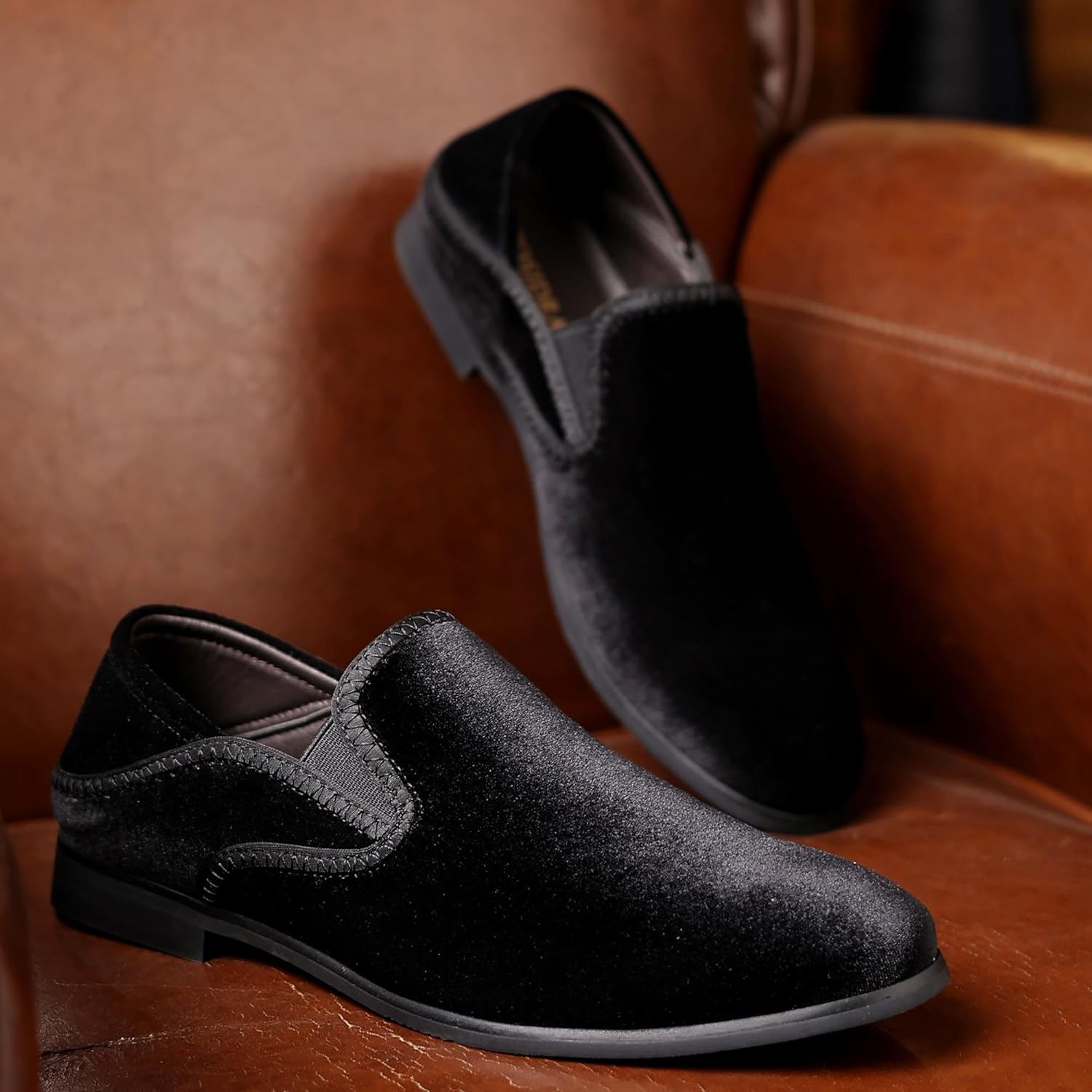 COSIDRAM Men's Casual Loafers Velvet Comfort Classic Foldable Heel 2-Way Wear Slip On Fashion Slippers Walking Shoes - Image 4