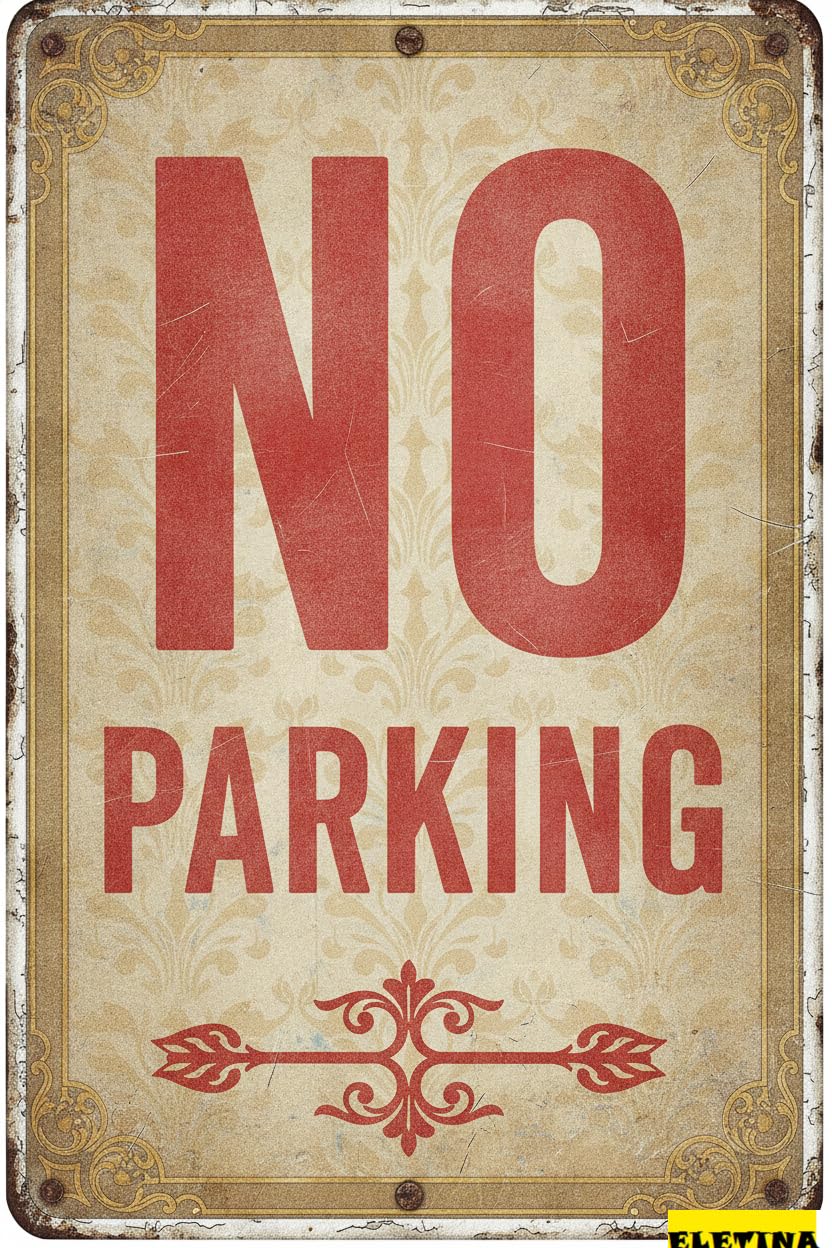 No Parking Metal Plaque Warning Sign Outdoor Parking Lot Street Road Metal Quality Decor 8x12in