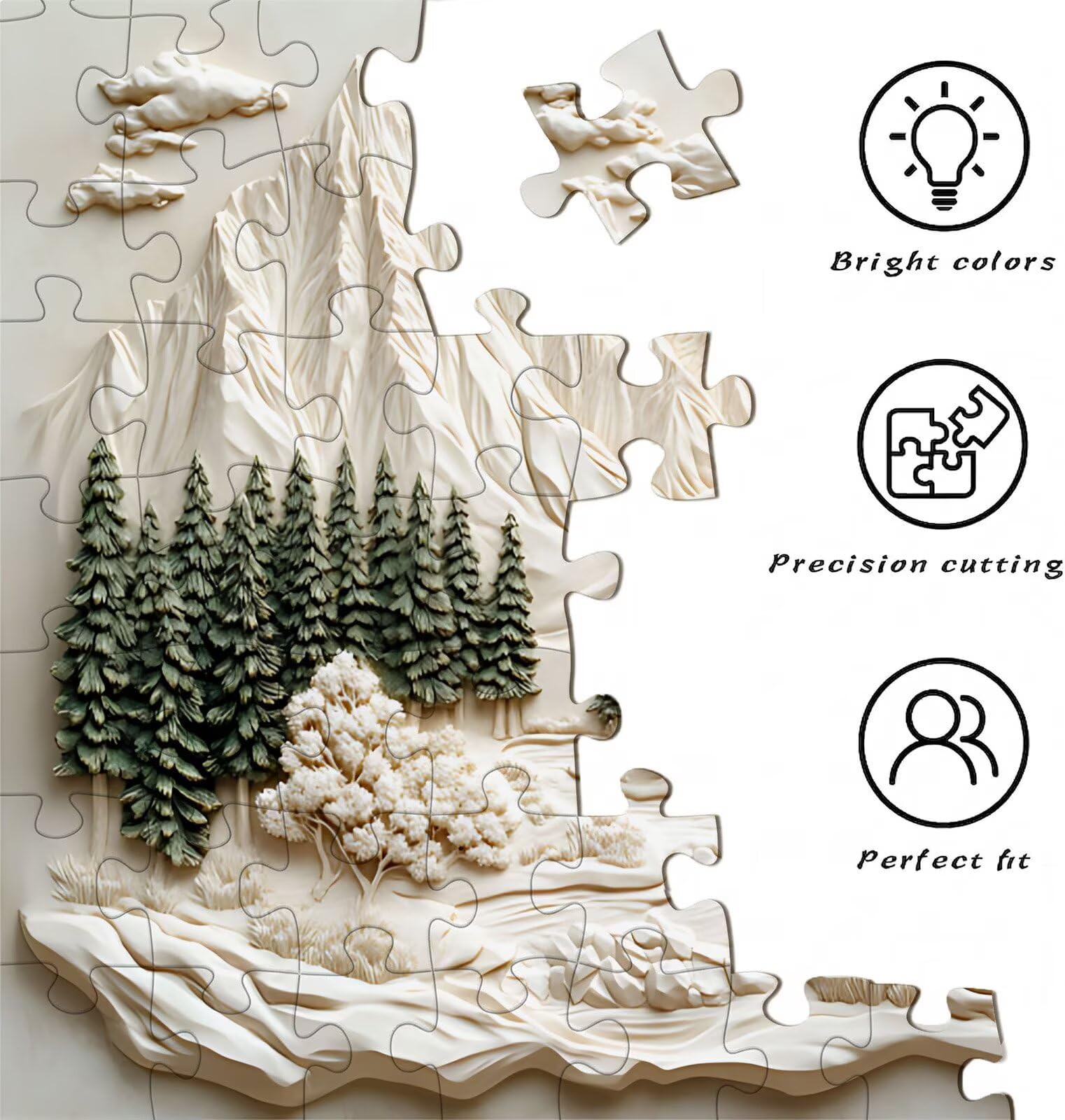 Puzzle 2000 Teile, Holzpuzzle Erwachsene - Impossible Puzzle 99.5 x 70.5 cm niffliges Denkspiel & Denksport für Frauen & Männer, Familienspiel für Spieleabende, Geschenk für Frauen Berg Baum w0-784