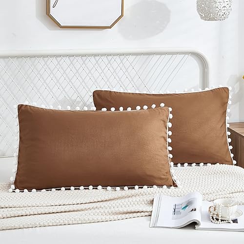 Miniatura 314 de Blue Body Pillow Cover Shabby Chic Long Pillow Case Cover Navy Blue Pom Poms Fringe Body Pillow case with Pocket Closure 20x54 inches(Body,Navy Blue)