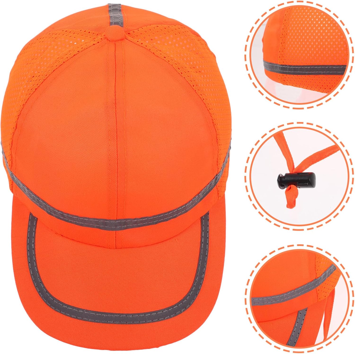 ARTIBETTER Reflective Bump Cap Safety Baseball Cap Style Hard Hats Breathable Lightweight Safety Hat for with Reflective Stripes for Adult Men Women Orange