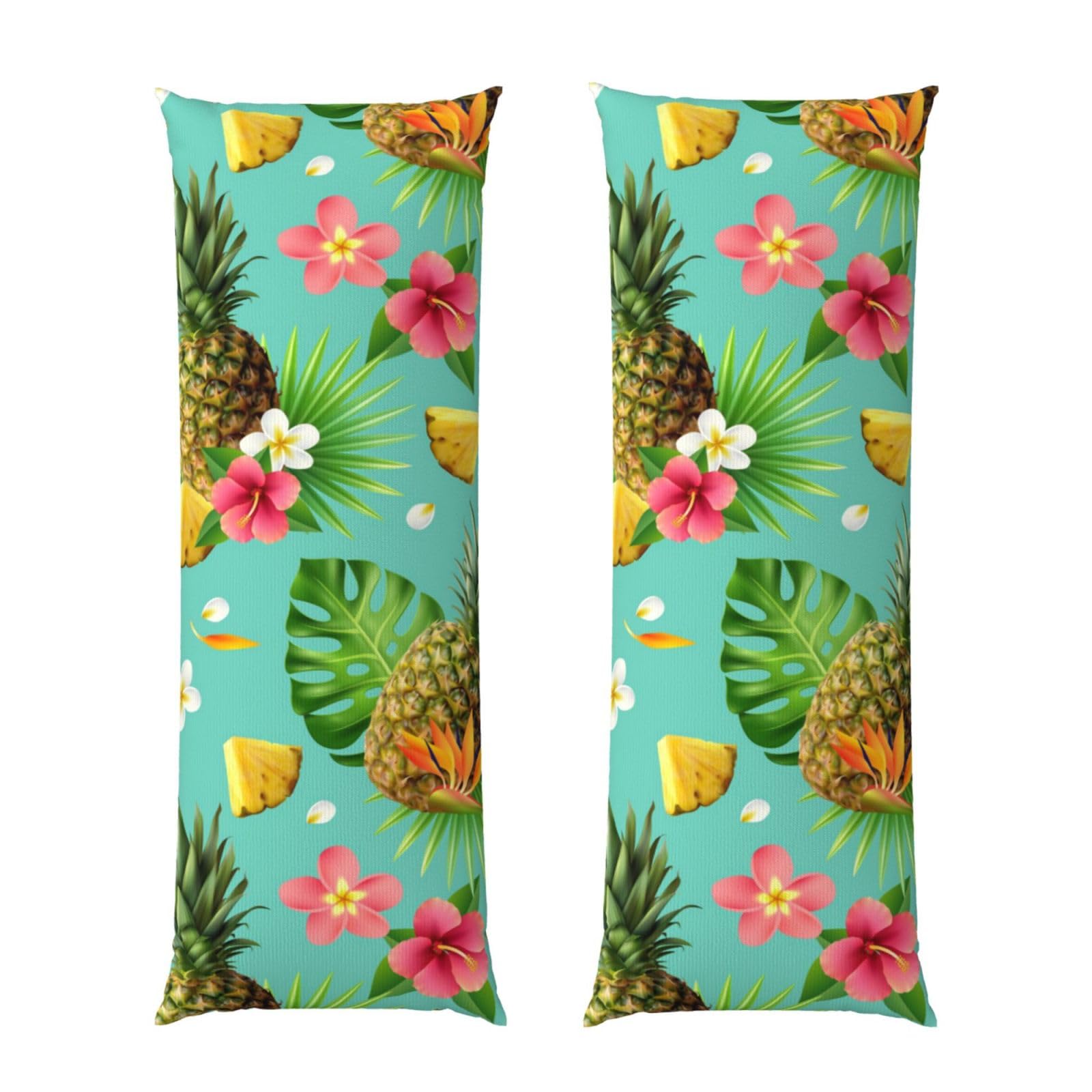Taie d'oreiller motif ananas tropical 50x152 cm pour lit