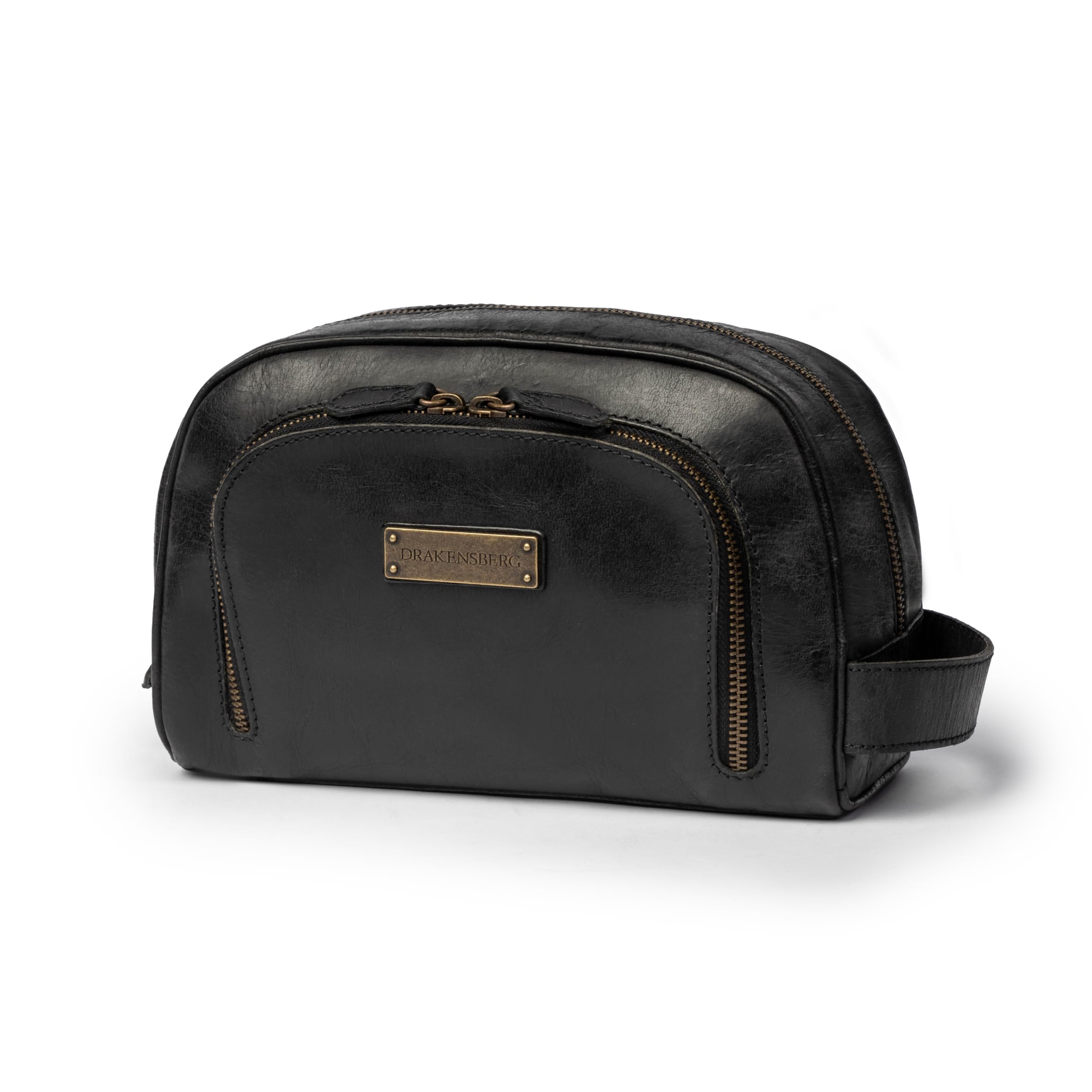 DRAKENSBERG Trousse de toilette en cuir pour homme « Ben » - Trousse de voyage classique avec de nombreux compartiments, vintage, faite à la main, 5 l, Noir vintage