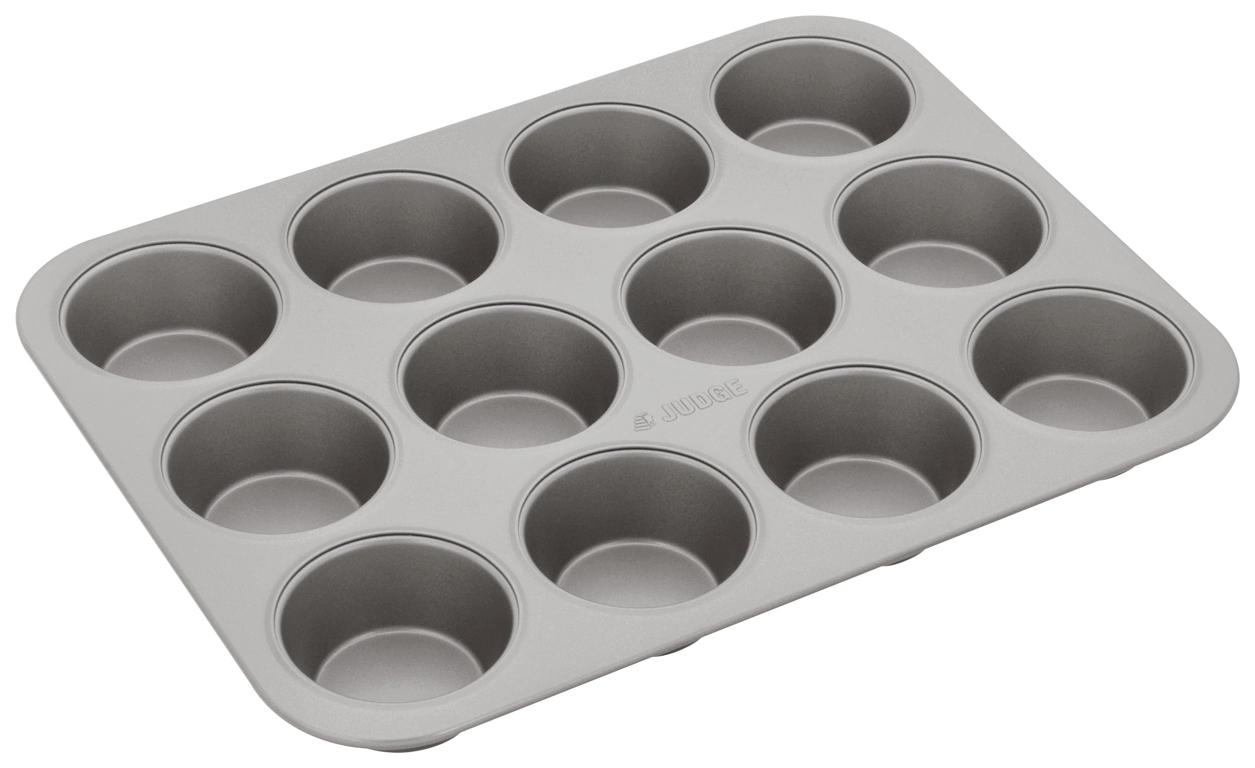 Judge Non-Stick Cupcake or Muffin Tin with 12 Cups, Dishwasher Safe, 35cm x 26cm x 3cm