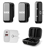 RØDE Wireless Micro - Compact Wireless Microphone, Two Mics with Charge Case for Smartphone Content Creation with Green Extreme 20W 2-Port Wall Charger (USB-C Connector, Black)