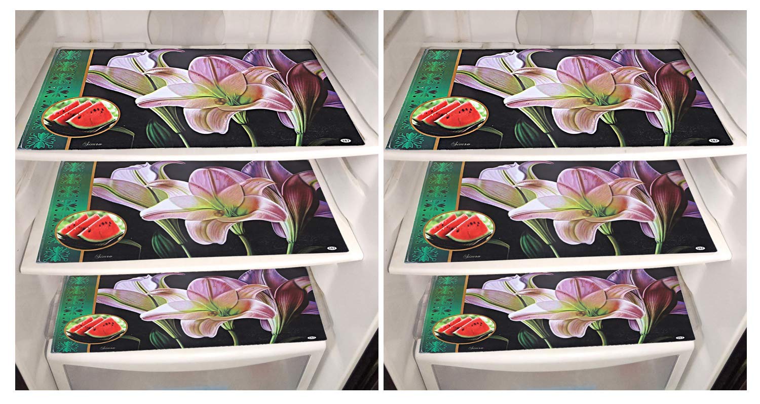 Kuber Industries PVC 6 Pieces Reversible Fridge Drawer Mats (Multi) -CTKTC07139