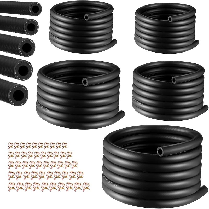 Kit de Mangueiras de Combustível Meonum com 5 Medidas e Abraçadeiras – 15 pés (4,57 m)