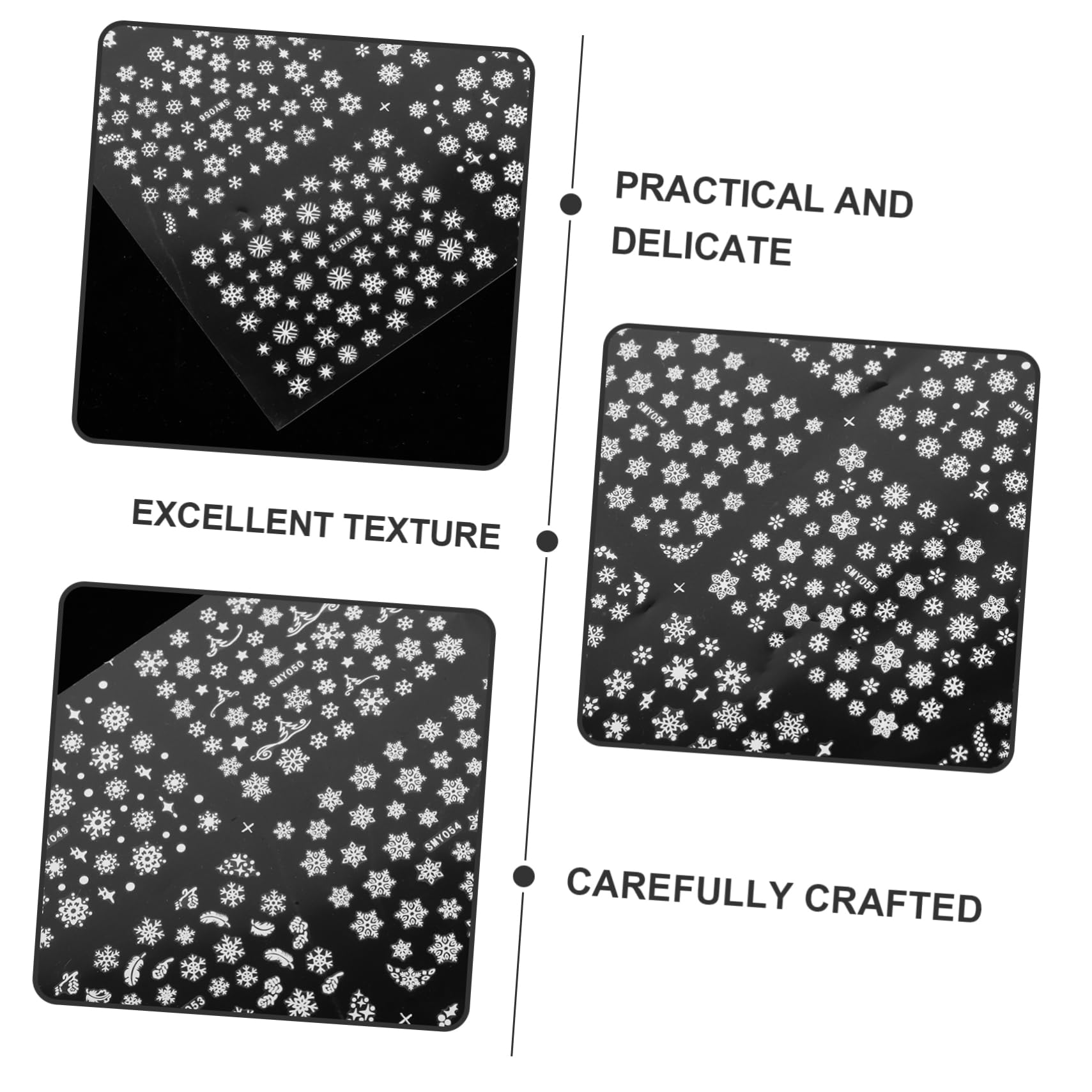 Healeved Adesivi per Unghie 3D Cristalli di Ghiaccio in Resina, Decorazione Unghie Natalizia, 12 Fogli per Nail Art di Natale