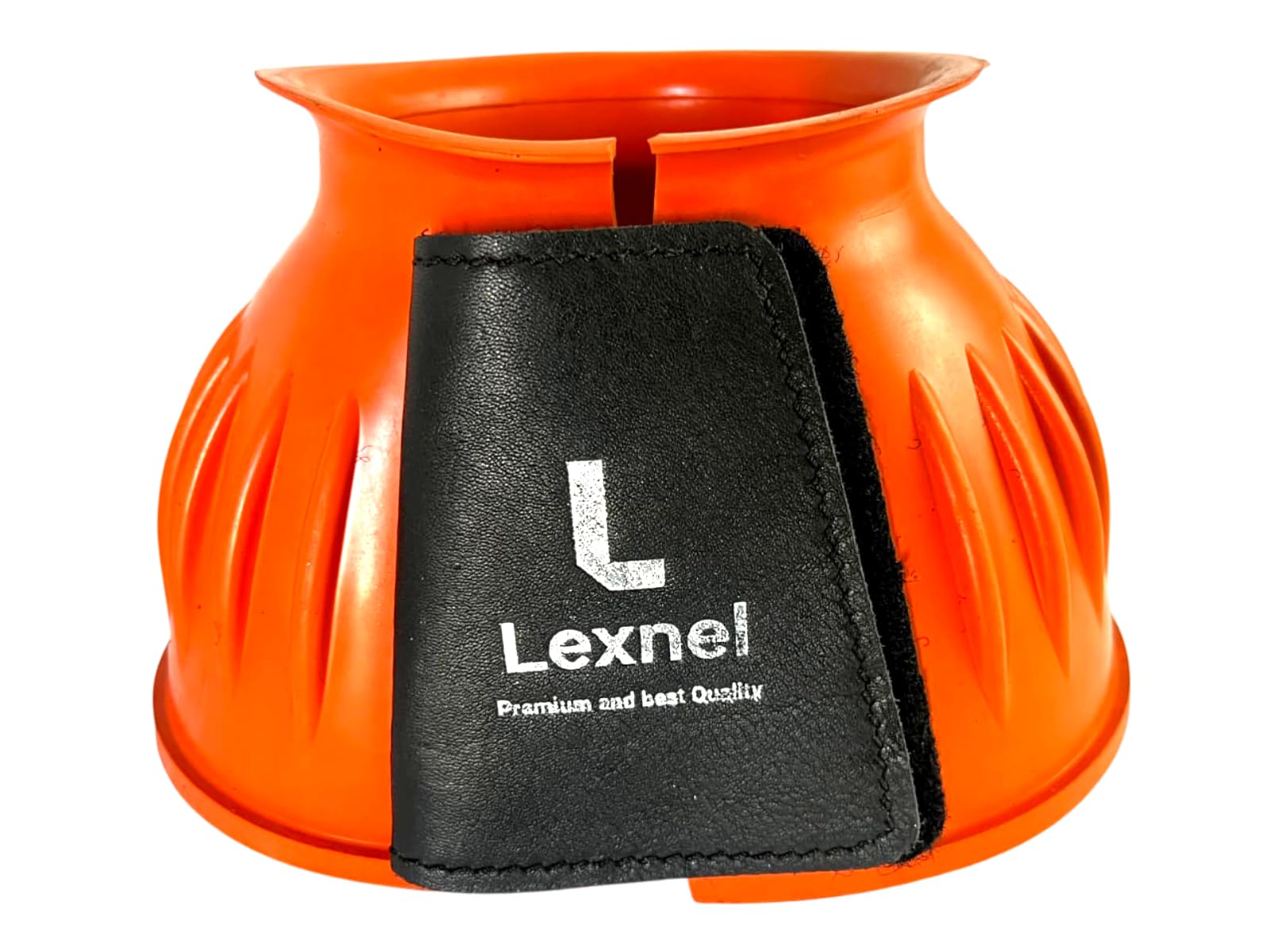 Rubber Horse Bell Boots – Durable Overreach Protection &amp; Secure Hook-and-Loop Closure (XL-Orange)