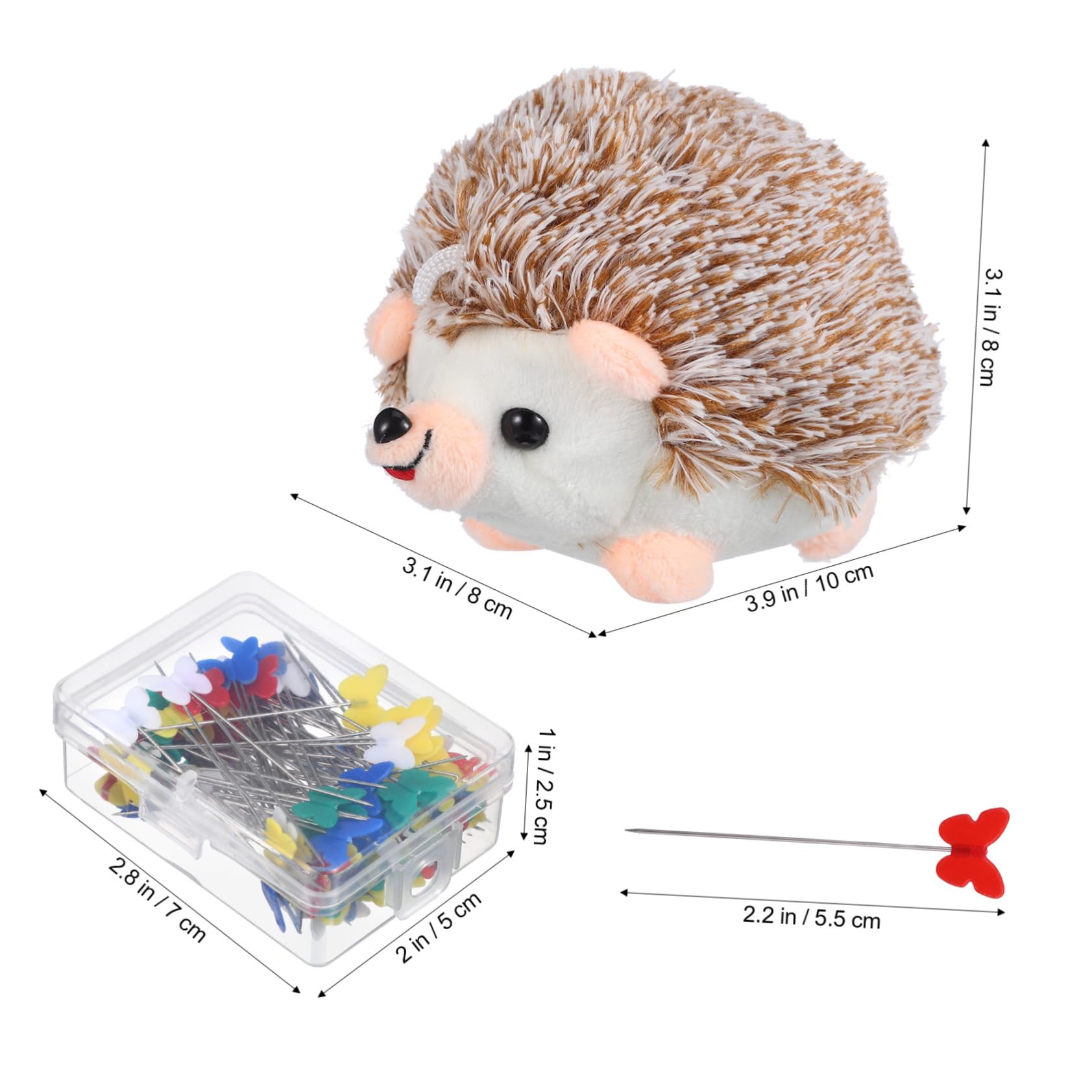 Angoily 5 Series Alfileres De Coser con Cabezas con Cojín De Erizo Accesorios Adorables para Manualidades Y Proyectos 100 Piezas X 5